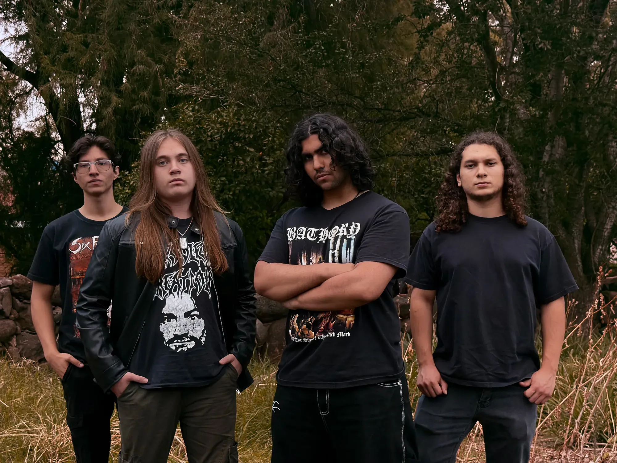 Rustblood band portrait in the woods
